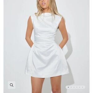 Odd Muse the ultimate muse satin straight neck mini dress🫶🏼